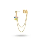 گوشواره ایرکاف زنجیری طرح گل کد ER107